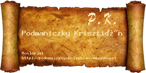 Podmaniczky Krisztián névjegykártya
